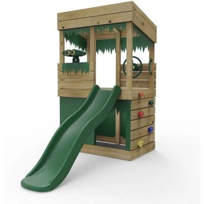 Rebo - Lookout Tower - Wooden - 6ft Slide - Playhouse Rebo - Lookout Tower - Wooden - 6ft Slide - Playhouse