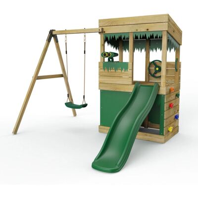 Rebo - Wooden Lookout Tower - 6ft Slide - Spielhaus Rebo - Wooden Lookout Tower - 6ft Slide - Spielhaus