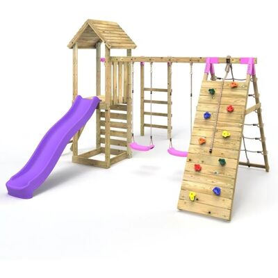 Rebo - Dolomite Pink - Swings - Slide - Climbing frame Rebo - Dolomite Pink - Swings - Slide - Climbing frame