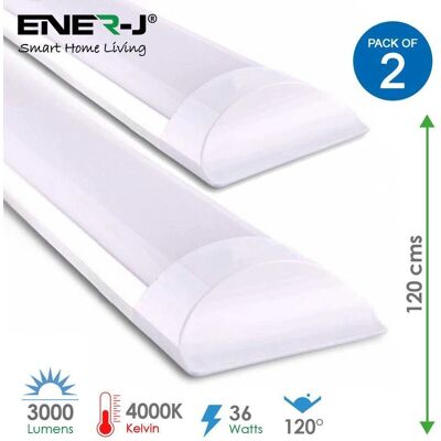 ENER-J - 36W Prismatic LED Tube Batten - 1.2m - 4000K - LED Tube Batten ENER-J - 36W Prismatic LED Tube Batten - 1.2m - 4000K - LED Tube Batten