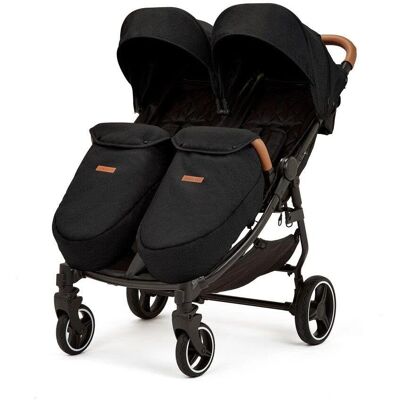 Poussette double Venus Prime d'Ickle Bubba - Noir/Tan - Publicité Poussette double Venus Prime d'Ickle Bubba - Noir/Tan - Publicité