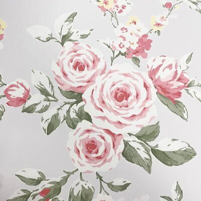 Catherine Lansfield Canterbury Papier Peint Floral - Rouge/Gris - Motif Floral - 165506 - Publicité Catherine Lansfield Canterbury Papier Peint Floral - Rouge/Gris - Motif Floral - 165506 - Publicité