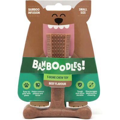 Pet Trade Innovations Bamboodles T-Bone Chew Toy for Dogs - Small 4" Beef Flavour Pet Trade Innovations Bamboodles T-Bone Chew Toy for Dogs - Small 4" Beef Flavour