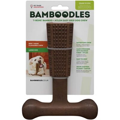 Bamboodles T-Bone Dog Chew Toy - Large 7" Beef Flavor Bamboodles T-Bone Dog Chew Toy - Large 7" Beef Flavor
