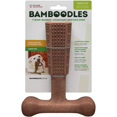 Pet Trade Innovations Bamboodles T-Bone Chew Toy for Dogs - Large 7" Chicken Flavour Pet Trade Innovations Bamboodles T-Bone Chew Toy for Dogs - Large 7" Chicken Flavour