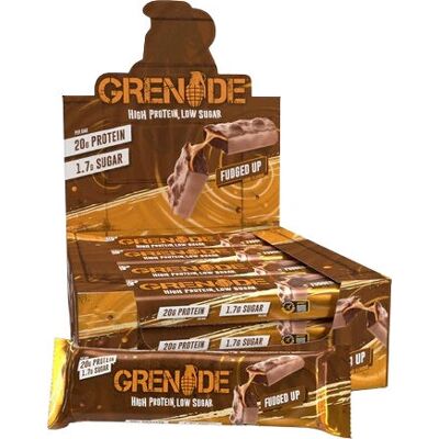 Barre Protéinée Fudged Up de Grenade - 12x60g - Publicité Barre Protéinée Fudged Up de Grenade - 12x60g - Publicité