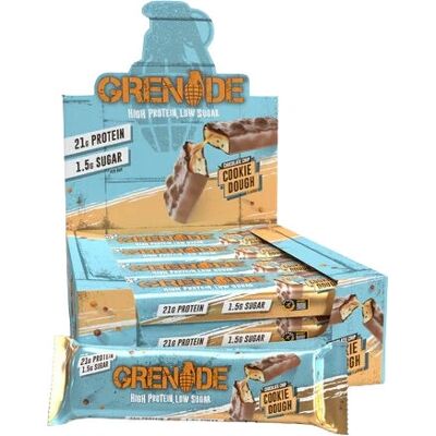 Grenade Protein Bar - 12x60g - Chocolate Chip Cookie Dough - Sports Nutrition Grenade Protein Bar - 12x60g - Chocolate Chip Cookie Dough - Sports Nutrition