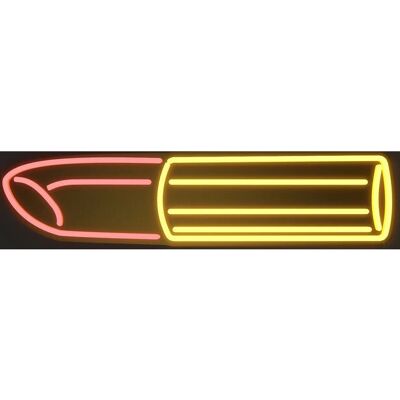 Yellowpop Golden Lipstick - Placa de néon LED - 50cm x 11cm Yellowpop Golden Lipstick - Placa de néon LED - 50cm x 11cm
