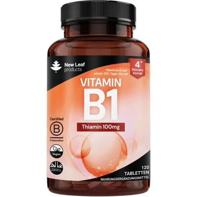 New Leaf Vitamin B1 Thiamine Supplement - 100mg - 4 Months - Heart & Nervous System New Leaf Vitamin B1 Thiamine Supplement - 100mg - 4 Months - Heart & Nervous System