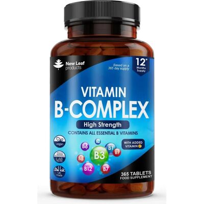 New Leaf Vitamin B Complex - 1 Year Supply, All B Vitamins, Vegan, UK New Leaf Vitamin B Complex - 1 Year Supply, All B Vitamins, Vegan, UK