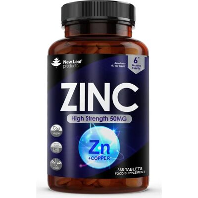 New Leaf Zinc 50mg Tablets - 6 Month Supply New Leaf Zinc 50mg Tablets - 6 Month Supply