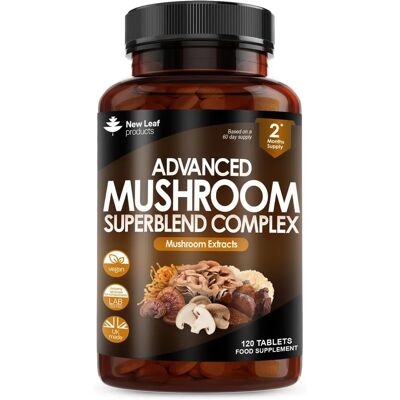 New Leaf Mushroom Complex - Superblend Of 6 Mushroom Extracts - 120 Tablets New Leaf Mushroom Complex - Superblend Of 6 Mushroom Extracts - 120 Tablets