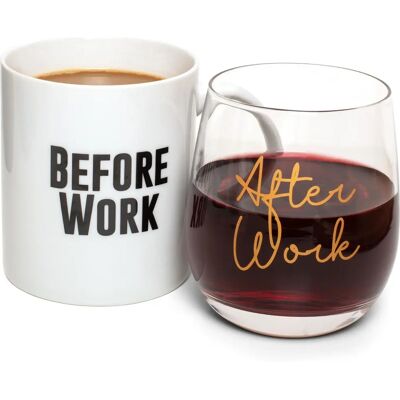 Marke - Modell - Before Work, After Work Tasse & Glas Set - Tassen- und Gläser-Set Marke - Modell - Before Work, After Work Tasse & Glas Set - Tassen- und Gläser-Set