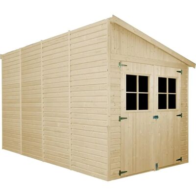 Abri de Jardin en Bois Timbela - 8 m² - Bois Naturel, Fenêtres, Portes Doubles Abri de Jardin en Bois Timbela - 8 m² - Bois Naturel, Fenêtres, Portes Doubles