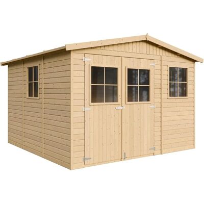 Timbela Wooden Garden Shed 9m² - Weatherproof, Natural Wood Timbela Wooden Garden Shed 9m² - Weatherproof, Natural Wood