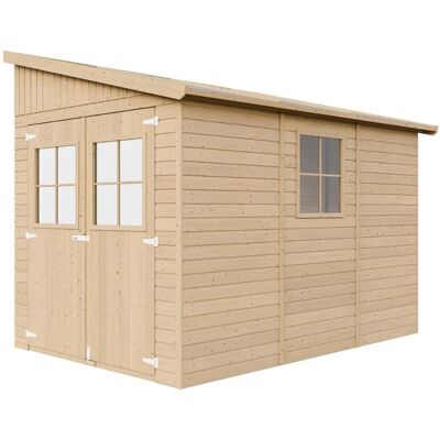 TIMBELA Tuinhuis - Natuurlijke hout, dubbele deur, ramen - 6 m² TIMBELA Tuinhuis - Natuurlijke hout, dubbele deur, ramen - 6 m²