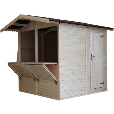 Timbela Wooden Garden Booth - 4.08m² Weatherproof Easy Assembly Timbela Wooden Garden Booth - 4.08m² Weatherproof Easy Assembly