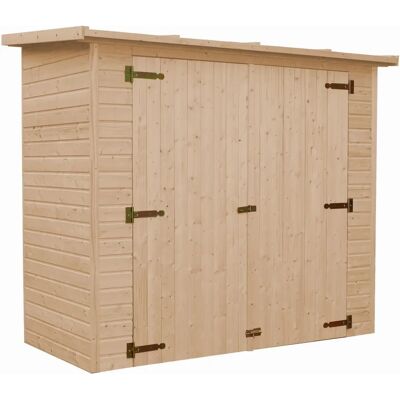 TIMBELA Caseta de Jardín - Madera Natural, Paneles 17mm, 2.1m² - Resistente a la Intemperie - Europa TIMBELA Caseta de Jardín - Madera Natural, Paneles 17mm, 2.1m² - Resistente a la Intemperie - Europa