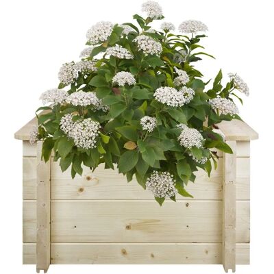 Timbela - Jardinière en bois surélevée - 58x58x35cm - Pots extérieurs - Publicité Timbela - Jardinière en bois surélevée - 58x58x35cm - Pots extérieurs - Publicité