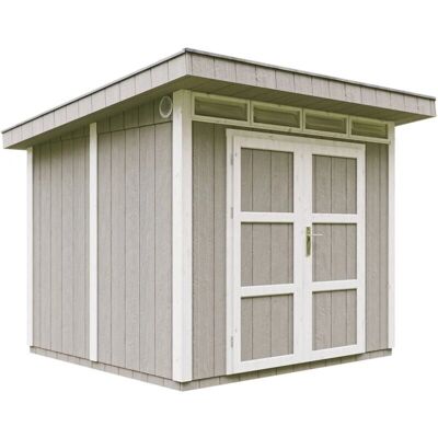 TIMBELA Caseta de jardín 5,9m² paneles de madera SmartSide Tundra Grey TIMBELA Caseta de jardín 5,9m² paneles de madera SmartSide Tundra Grey
