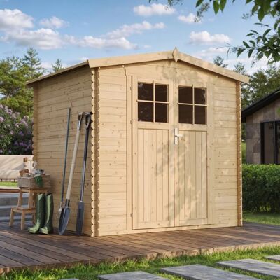 TIMBELA Caseta de Jardín - Luz Natural, Techo Impermeable OSB - 4.33 m² TIMBELA Caseta de Jardín - Luz Natural, Techo Impermeable OSB - 4.33 m²