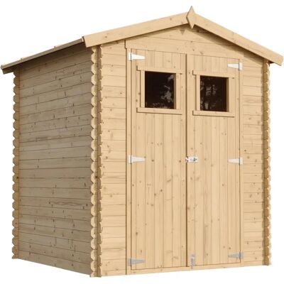 TIMBELA Gartenschuppen mit behandeltem Boden - 196x186cm, 2,82m² - Holz, Natur - Einfacher Aufbau TIMBELA Gartenschuppen mit behandeltem Boden - 196x186cm, 2,82m² - Holz, Natur - Einfacher Aufbau