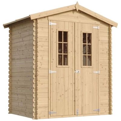 Timbela Wooden Garden Shed - 136x196cm/1.98m² - Natural - Garden Workshop - Bicycle & Tools Storage Timbela Wooden Garden Shed - 136x196cm/1.98m² - Natural - Garden Workshop - Bicycle & Tools Storage