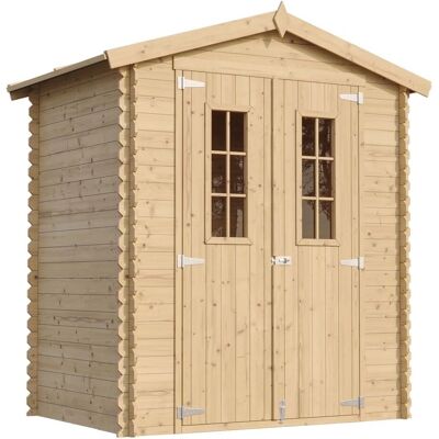 Timbela Garden Shed with Treated Floor - 136x196cm - Natural Wood - Garden Workshop Timbela Garden Shed with Treated Floor - 136x196cm - Natural Wood - Garden Workshop