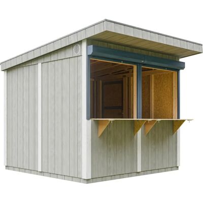 Quiosco de panel de madera premium Timbela - 5,9m² - H240x248x305 cm - Bar de jardín y caseta exterior Quiosco de panel de madera premium Timbela - 5,9m² - H240x248x305 cm - Bar de jardín y caseta exterior