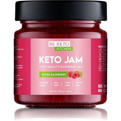 BeKeto Himbeer-Konfitüre - Kohlenhydratarm, Vielseitig, 200g BeKeto Himbeer-Konfitüre - Kohlenhydratarm, Vielseitig, 200g