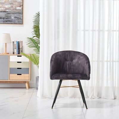 LIFE INTERIORS - Vittorio - Black - Velvet - Esstischstuhl LIFE INTERIORS - Vittorio - Black - Velvet - Esstischstuhl