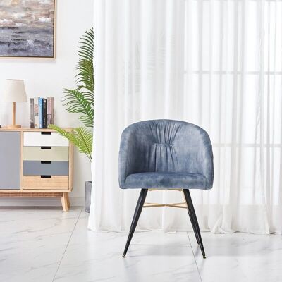 LIFE INTERIORS - Vittorio - Samt - Grau - Chair LIFE INTERIORS - Vittorio - Samt - Grau - Chair