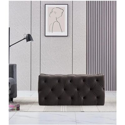 Life Interiors Melia Banco Otomano de Terciopelo Gris Carbón - Banco Otomano Life Interiors Melia Banco Otomano de Terciopelo Gris Carbón - Banco Otomano