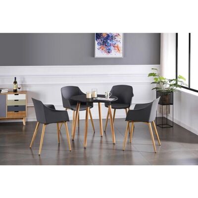 Conjunto de comedor Halo Eden de Life Interiors - Negro/Gris Conjunto de comedor Halo Eden de Life Interiors - Negro/Gris
