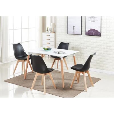 Life Interiors White/Black Dining Set with Lorenzo Chairs & Halo Table Life Interiors White/Black Dining Set with Lorenzo Chairs & Halo Table