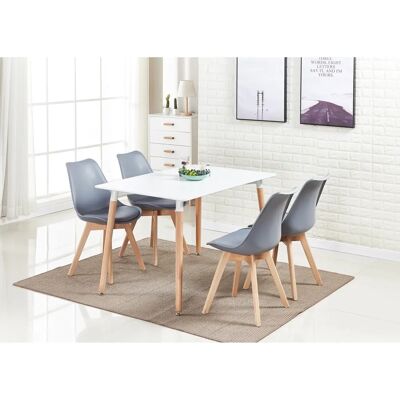 Life Interiors White/Grey Dining Set - Halo & Lorenzo Chairs Life Interiors White/Grey Dining Set - Halo & Lorenzo Chairs