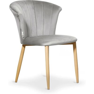 Life Interiors Elsa' Silla de comedor terciopelo gris - Silla de comedor Life Interiors Elsa' Silla de comedor terciopelo gris - Silla de comedor