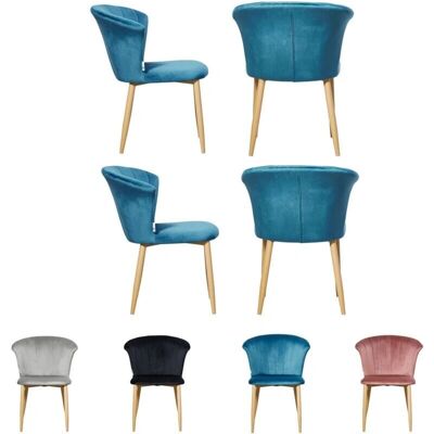 Life Interiors Elsa Juego de 4 Sillas de Comedor de Terciopelo - Sillas de Comedor Life Interiors Elsa Juego de 4 Sillas de Comedor de Terciopelo - Sillas de Comedor