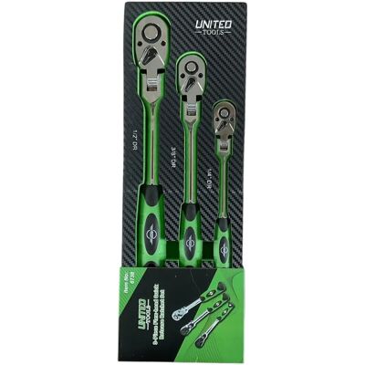 US PRO Tools US PRO Tools 3pc Flexi Head Ratchet Set 1/4" 3/8" 1/2" Drives - Ratchet Set US PRO Tools US PRO Tools 3pc Flexi Head Ratchet Set 1/4" 3/8" 1/2" Drives - Ratchet Set