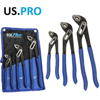 US PRO Tools - 2298 - Water pump pliers - 3pc set - Pliers set US PRO Tools - 2298 - Water pump pliers - 3pc set - Pliers set