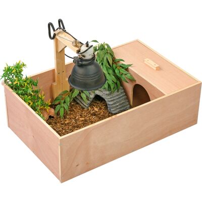 KCT Small Wooden Tortoise Table Lamp Arm - Vivarium Table KCT Small Wooden Tortoise Table Lamp Arm - Vivarium Table