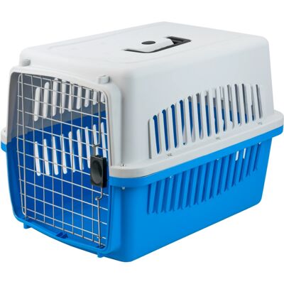 KCT - Portable Plastic Pet Carrier - Large - Blue - Carrier KCT - Portable Plastic Pet Carrier - Large - Blue - Carrier