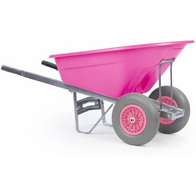 KCT - 160L XL Twin Wheel - Pink - Heavy Duty - Wheelbarrow KCT - 160L XL Twin Wheel - Pink - Heavy Duty - Wheelbarrow
