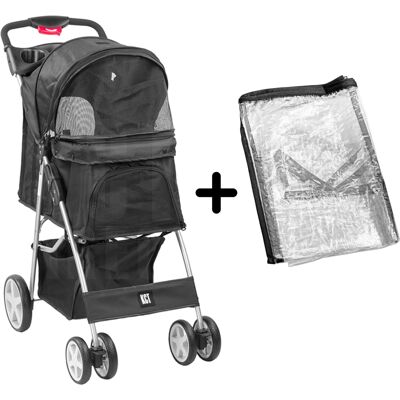 KCT - Hooded Pet Stroller - Black - Small-Medium - Pet Stroller KCT - Hooded Pet Stroller - Black - Small-Medium - Pet Stroller