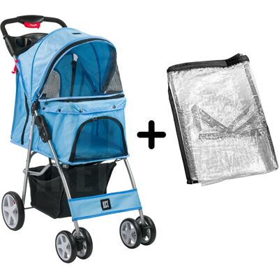KCT - Hooded Pet Stroller - Blue - Pet Stroller KCT - Hooded Pet Stroller - Blue - Pet Stroller