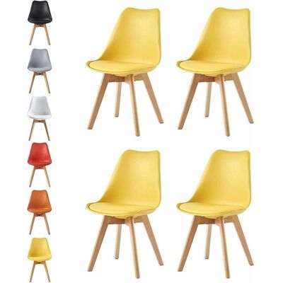 MCC Dining Chairs - Set of 4 Wooden Legs Stylish DELUXE MCC Dining Chairs - Set of 4 Wooden Legs Stylish DELUXE