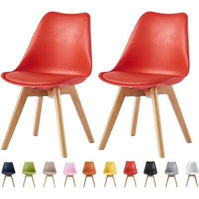 MCC - Deluxe Retro EVA - Red - Wooden Legs - Dining Chair MCC - Deluxe Retro EVA - Red - Wooden Legs - Dining Chair