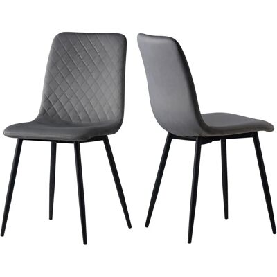 MCC Lexi Dark grey Velvet Dining Chairs - Dining Chairs MCC Lexi Dark grey Velvet Dining Chairs - Dining Chairs