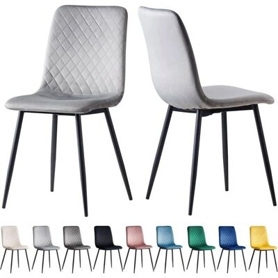 Chaises Lexi de MCC - Chaises de salle à manger en velours gris clair - Chaises de salle à manger - Publicité Chaises Lexi de MCC - Chaises de salle à manger en velours gris clair - Chaises de salle à manger - Publicité