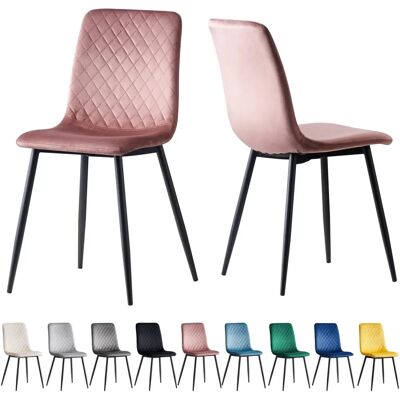 Chaises de salle à manger en velours rose Lexi - Chaises de salle à manger - Publicité Chaises de salle à manger en velours rose Lexi - Chaises de salle à manger - Publicité